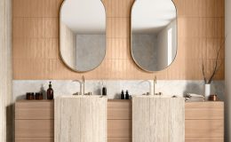 travertine and wish decor tile bathroom design