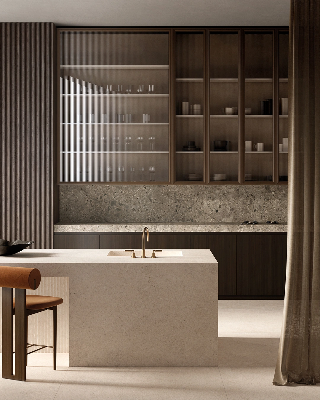 Countertops Stone Effect - Crema Neve Kitchen