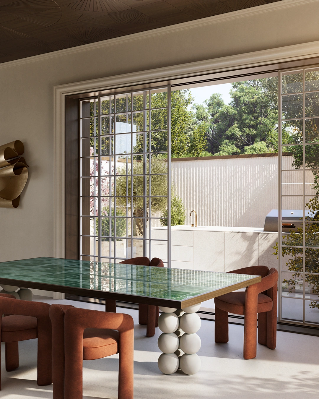 Countertops Stone Effect - Crema Neve Dining Room