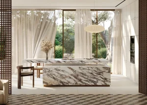 Countertops Sapienstone marble light finish kitchen